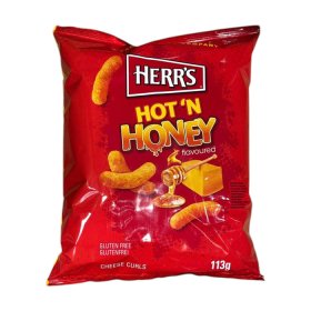 HERRS HOT N HONEY CHEESE CURLS 12 X 113 g