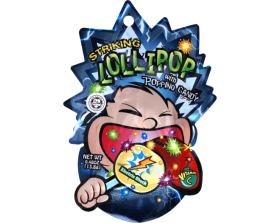 HK   Striking   Lollipop with Poppping Candy - Electric Shock - Strip  4x12x13,8g