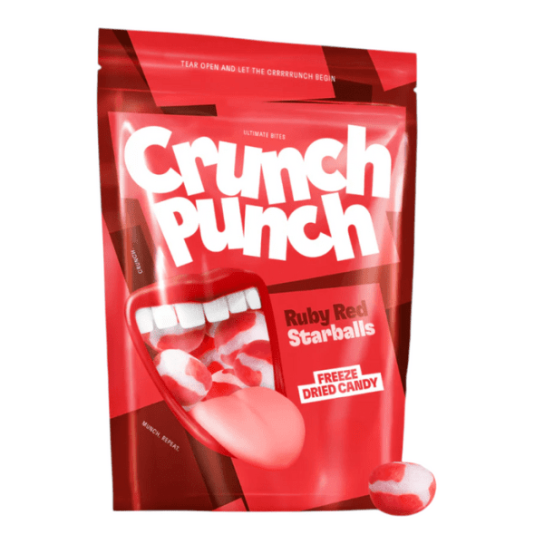 Zoom bild av Frystorkat Godis CRUNCH PUNCH RUBY RED STARBALLS 15 x 50g