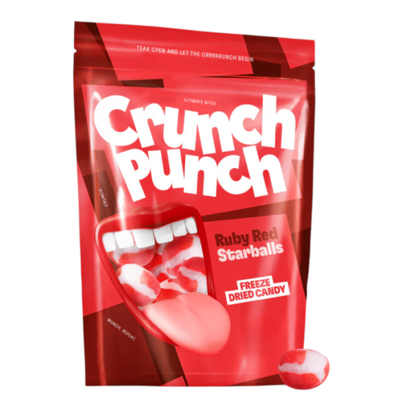 Zoom bild av Frystorkat Godis CRUNCH PUNCH RUBY RED STARBALLS 15 x 50g