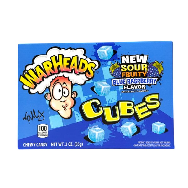 Zoom bild av WARHEADS BLUE RASPBERRY CUBES 12 X 85 g