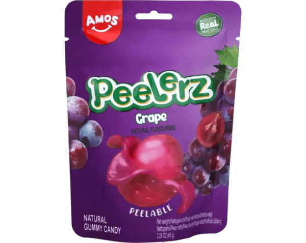 Zoom bild av CN Amos Peelerz Gummy Candy - Grape 24x65g.