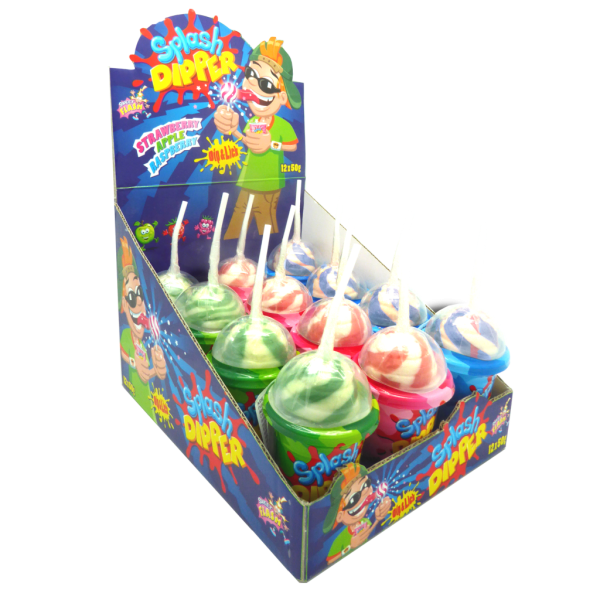 Zoom bild av Sour lolly dips with liquid 12x60g