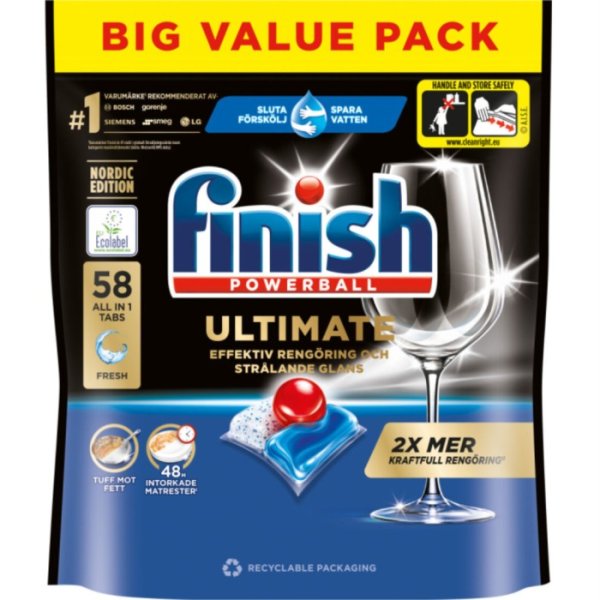 Zoom bild av Finish Ultimate All in One Maskindisktabletter 6x58st
