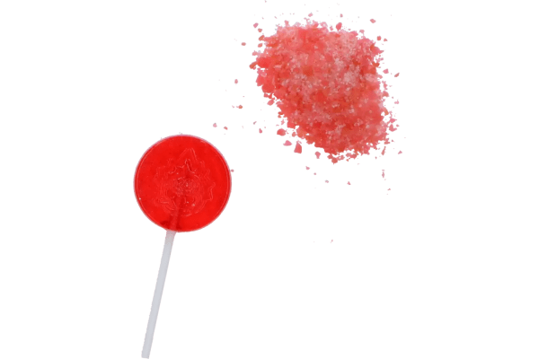 Zoom bild av HK   Striking   Lollipop with Popping Candy - Strawberry - Strip  4x12x13,8g