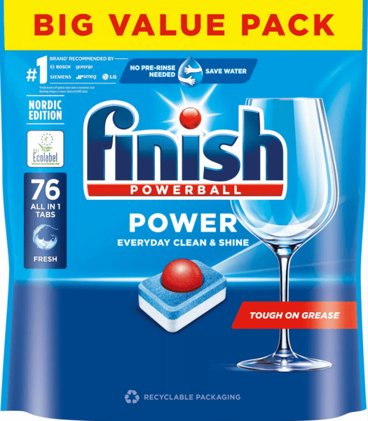 Zoom bild av Finish Power All in 1 Big Value Pack Maskindisktabletter 4x76st