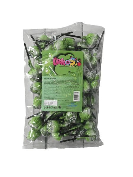 Zoom bild av Leko Äpple klubba m tuggummi 48x18g